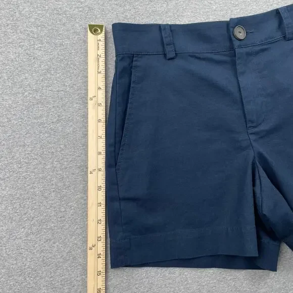 VINCE Shorts Womens 4 Navy Blue Hemp Cotton Coastal Casual Lightweight Summer